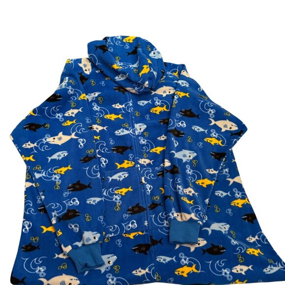 NWOT Jump In With Both Feet Shark Frenzy Onesie with Hood Size Large Plus - Picture 3 of 8